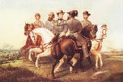 unknow artist Jefferson Davis and His Generals Spain oil painting artist